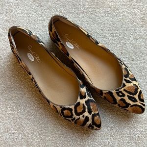 Leopard print ballet flats, size 6.5